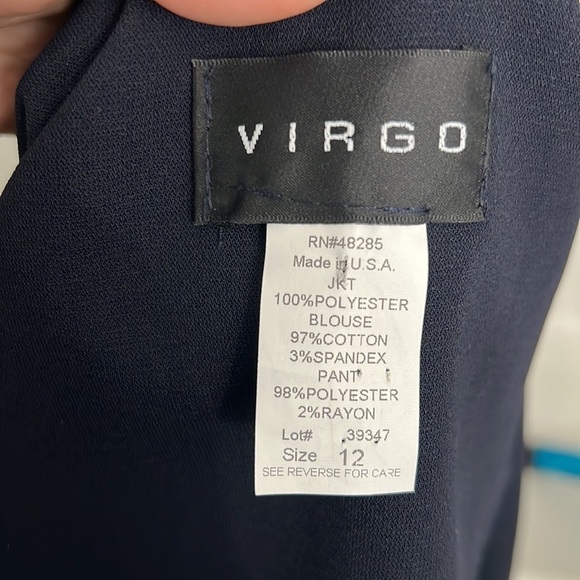 Virgo Blazer Size 12 Button Down with Gold Crested Emblem Vintage Look - Picture 5 of 5